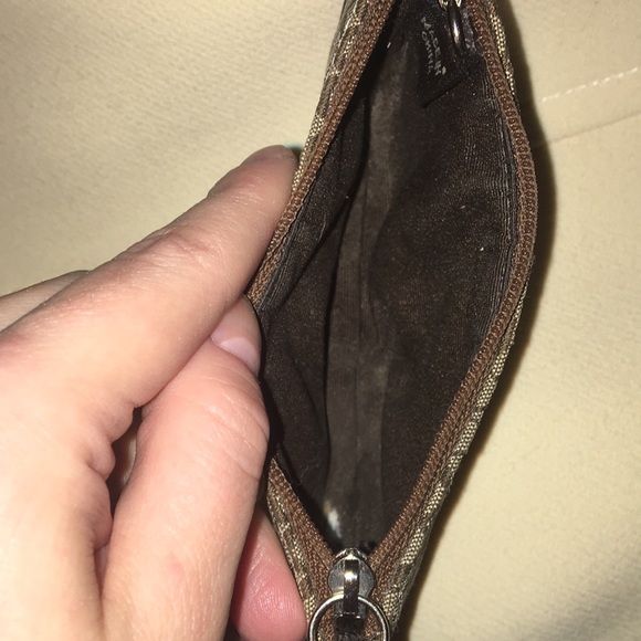 EUC Coach Logo Suede Coin Purse Wallet Keychain - Picture 4 of 6